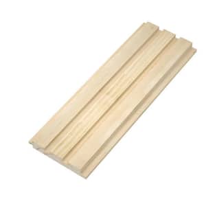 94.4 in. x 5 in x 0.8 in. Solid Wood Wall 3 Grid Siding Board in Original Wood Color (Set of 3-Piece)