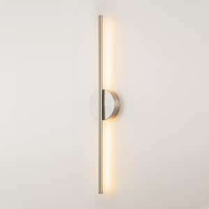 Aidan 23.6 in. 1-Light Chrome Linear Dimmable LED Wall Sconce