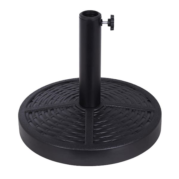 MOEPISY 26.5 lbs Solid Stone Core Patio Umbrella Base in Black