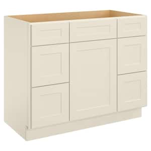 42  X 21 in.D X 34.5 in.H Bath Vanity Cabinet without Top in Shaker Antique White