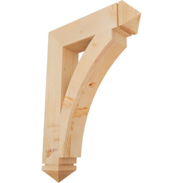 Ekena Millwork 5.5 in. x 40 in. x 28 in. Douglas Fir Thorton Arts and Crafts Smooth Bracket