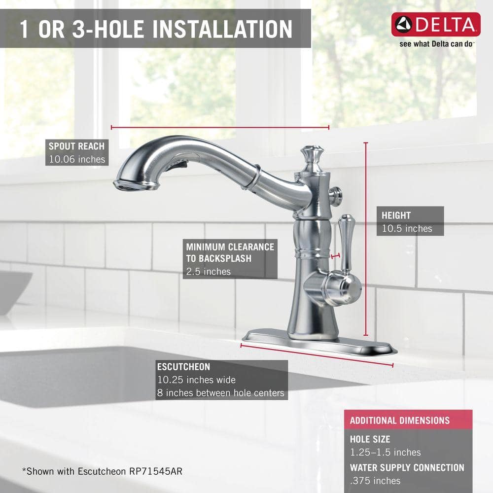 Cassidy Arctic Stainless Single Handle Pull-Out Kitchen Faucet