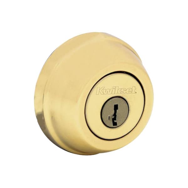 Kwikset 780 Series Polished Brass Single Cylinder Deadbolt Featuring SmartKey Security with Microban Antimicrobial Techno