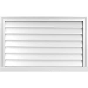 38 in. x 24 in. Vertical Surface Mount PVC Gable Vent: Decorative with Brickmould Sill Frame