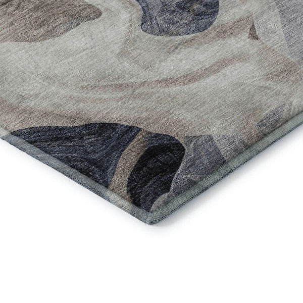 Mayfield Premium Machine Washable Abstract AMF1863 Putty 5 ft. x 7 ft. 6 in. Area Rug