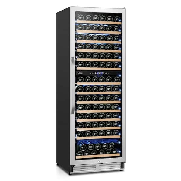 Velivi Cellar Cooling Unit 24 in . Dual Zone 154-Bottle Built-In or Freestanding Wine Cooler with Door Lock, Stainless Steel