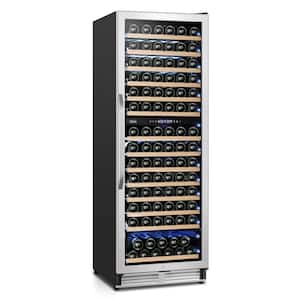 Cellar Cooling Unit 24 in . Dual Zone 154-Bottle Built-In or Freestanding Wine Cooler with Door Lock, Stainless Steel