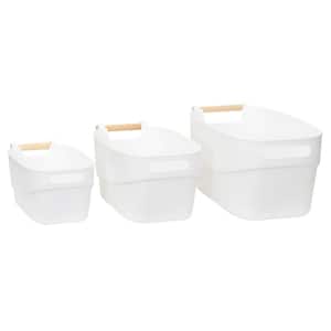 7.5-Gal. Storage Tote with Handles in White (3-Piece)