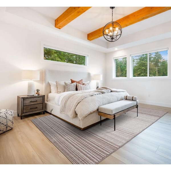 Cassie 9 ft. x 13 ft. Ivory Stripe Area Rug