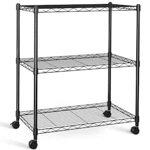 3-Shelf Heavy Duty Storage Shelves 750Lb Capacity, Pantry Organizer Shelving Unit for Pantry, Garage and Kitchen, Black