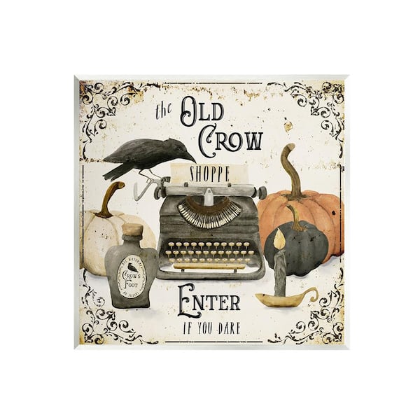 Stupell Industries Vintage Old Crow Shoppe by Deane Beesley 1-Piece Unframed Graphic Print Typography Poster Art Print 12 in. x 12 in.