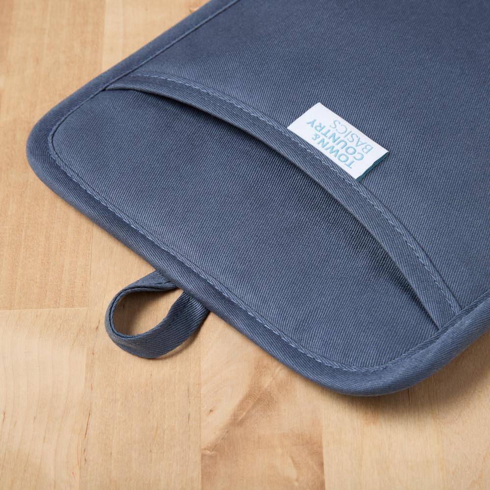 Blue Basketweave Soft Silicone Pot Holder Set