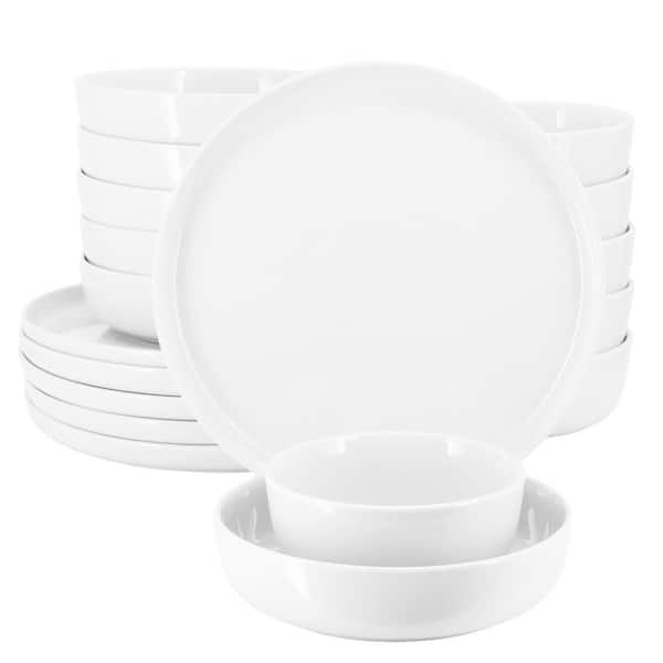 Elama Duncan 18-Piece Porcelain Dinnerware Set in White