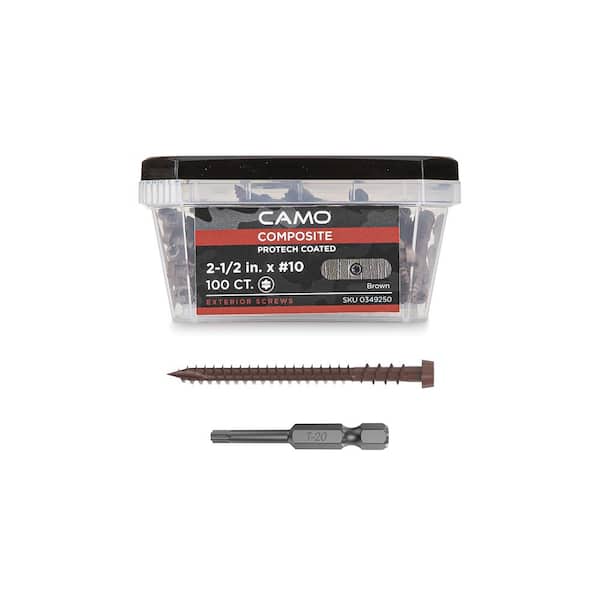 #10 2-1/2 in. Brown Star Drive Trim-Head Composite Deck Screw (100-Count)
