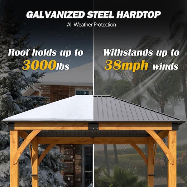 COVERONICS 11 ft. x 13 ft. Outdoor Spruce Wood Frame Gazebo