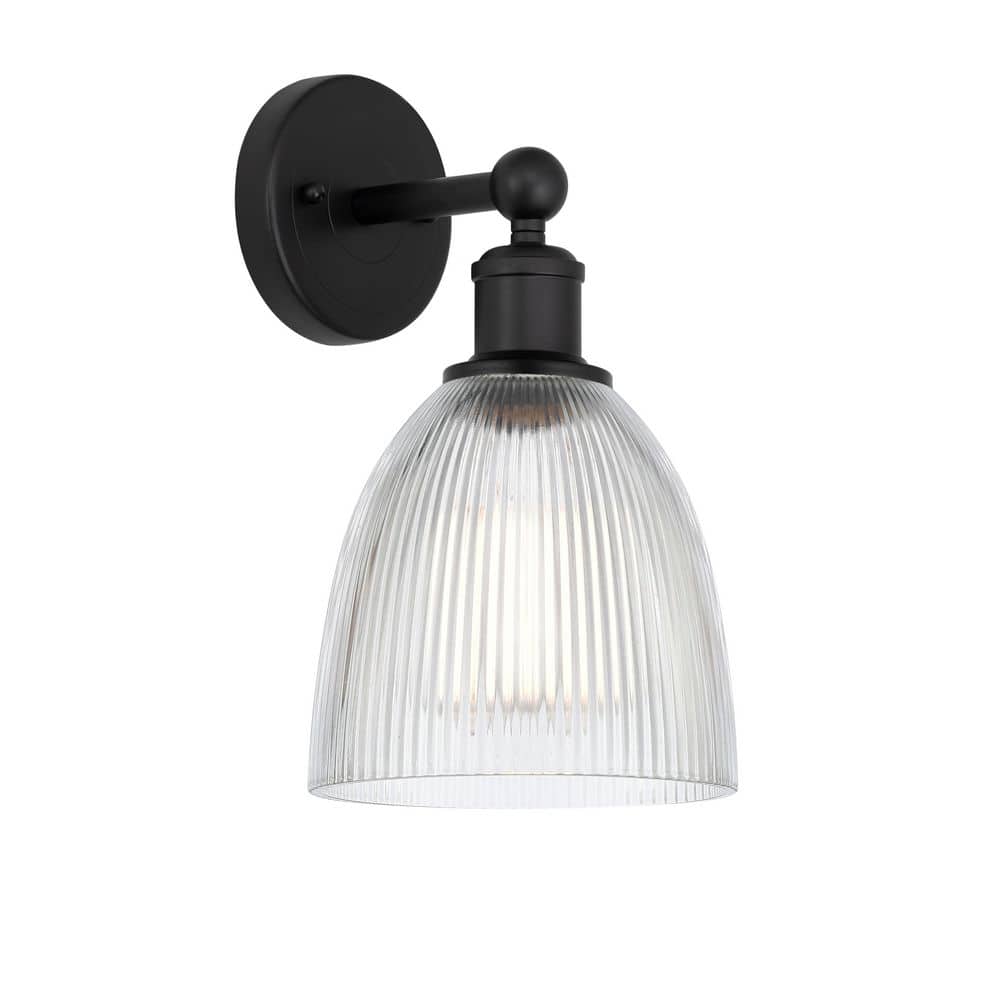 Castile 1-Light Matte Black Wall Sconce with Clear Glass Shade price history on PriceWatchPro