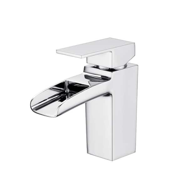 Luxurious Modern Single Handle Single Hole Bathroom Faucet in Chrome