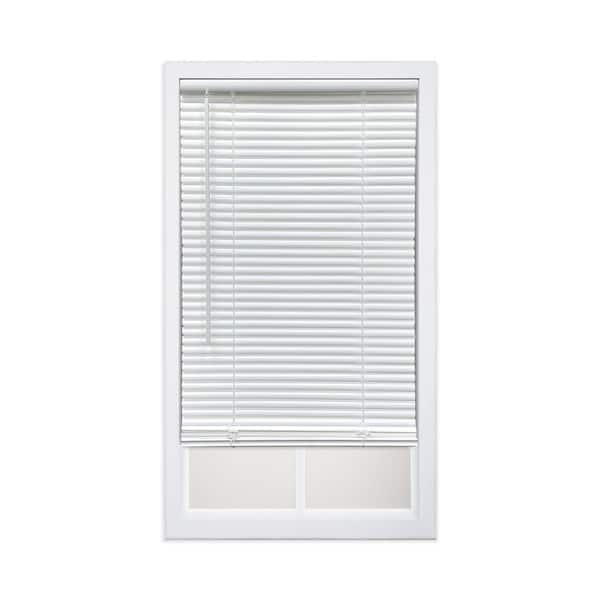 White Cordless Light Filtering Eco Mini Blinds with 1 in. Slats-58 in. W x 48 in. L