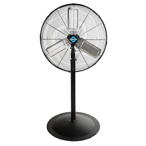 24 in. 3-Speed High Velocity Metal Pedestal Fan in Black with Oscillating Head and 6 ft. Cord