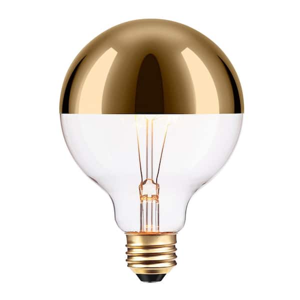 Globe Electric 40 Watt G40 Dimmable Gold Top Vintage Edison Incandescent Light Bulb, Soft White Light