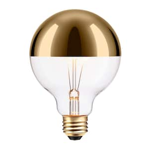 40 Watt G40 Dimmable Gold Top Vintage Edison Incandescent Light Bulb, Soft White Light