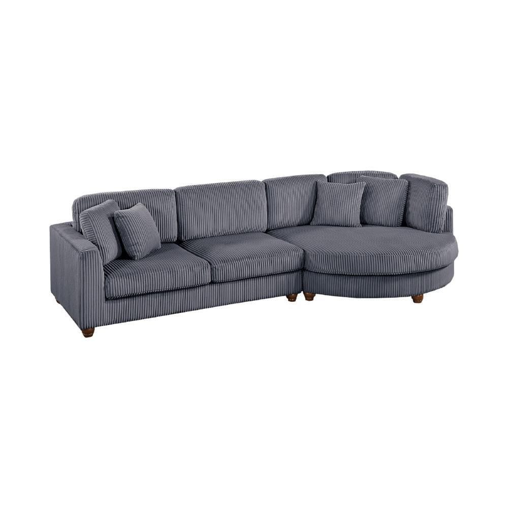 その他 CabCallawayACMEFurnitureDELMAR SOFA3P Benjara Zeo 99 in. Round Arm 2-Piece Corduroy L-Shaped