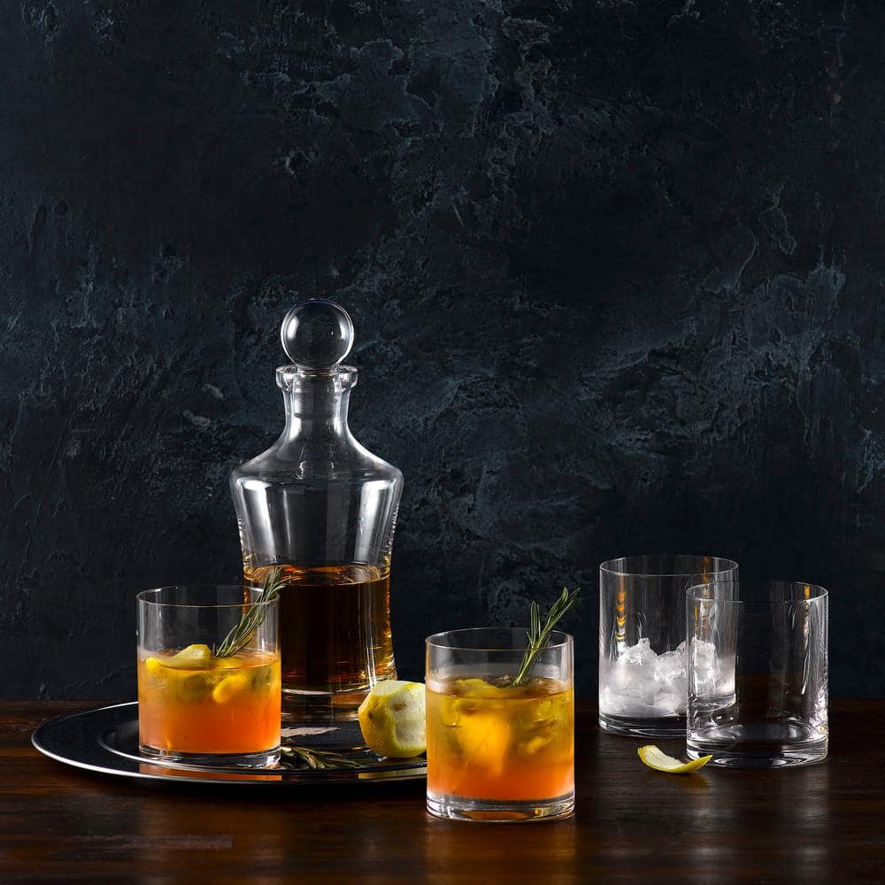 Elegant Clear Crystal Hourglass Whiskey Decanter with Stopper