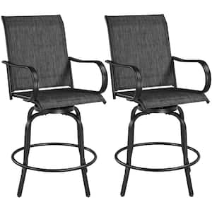 Patio Swivel Metal Outdoor Bar Stool (2-Pack)