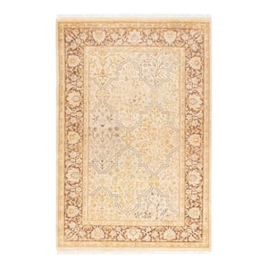 Mogul One-of-a-Kind Traditional Ivory 3 ft. 3 in. x 4 ft. 9 in. Oriental Area Rug