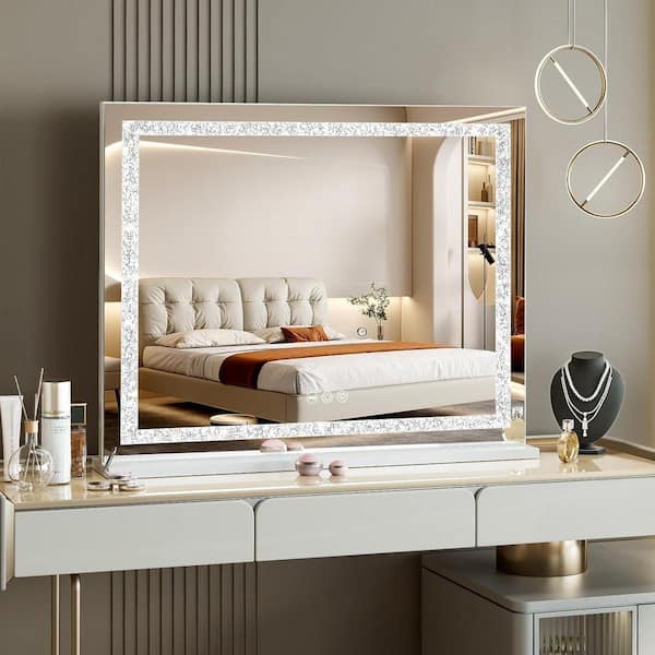 THKSHOUZ 19.69 in. W x 36.42 in. H Irregular Wall Mirror in Black