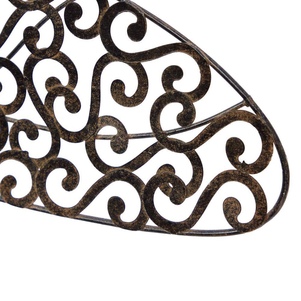 Brown Metal Dragonfly Wall Sculpture with Filigree Wings