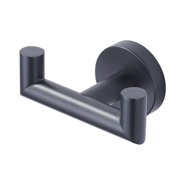 Wall Mount J-Hook Double Robe/Towel Hook Double Robe Hook in Matte Black