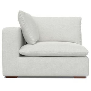 Jasmine 44 in. Straight Arm Velvety Chenille Performance Fabric Square Left-Arm Sofa Module in. Cloud Grey
