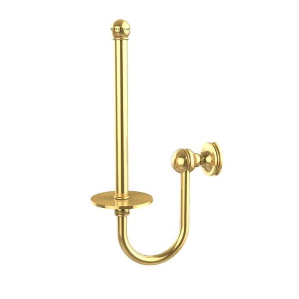 Unbranded Mambo Collection Upright Single Post Toilet Paper Holder in Polished Brass