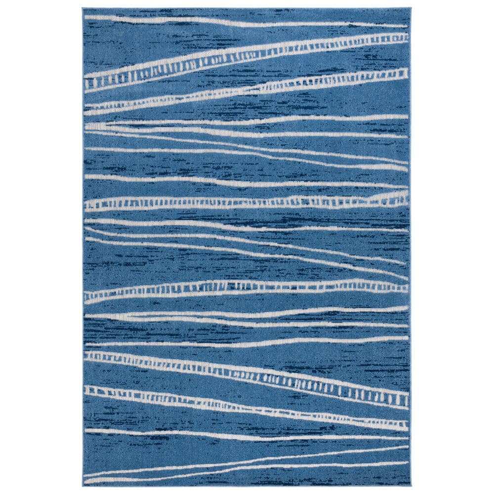 Cottage Blue 9 ft. x 12 ft. Abstract Striped Indoor/Outdoor Area Rug price history on PriceWatchPro