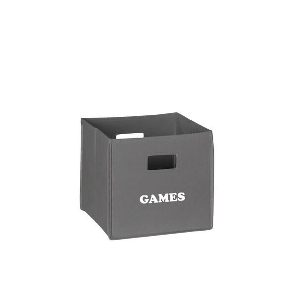 RiverRidge 10.5 in. x 10 in. Folding Games Storage Bin in Gray