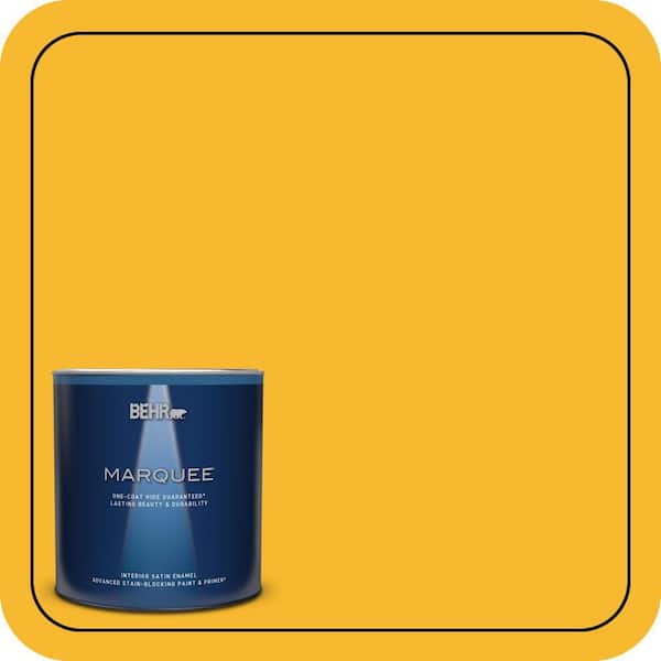 BEHR MARQUEE 1 qt. Home Decorators Collection #HDC-MD-02A Yellow Groove Satin Enamel Interior Paint & Primer