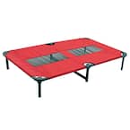 Extra Large 48 in. Red Elevated Pet Bed Comfort Cot
