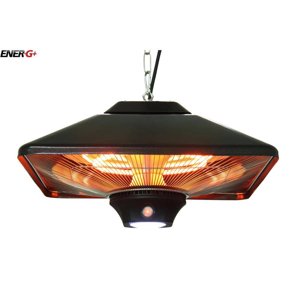 Black Aluminum and Steel Hanging Infrared Electric Heater