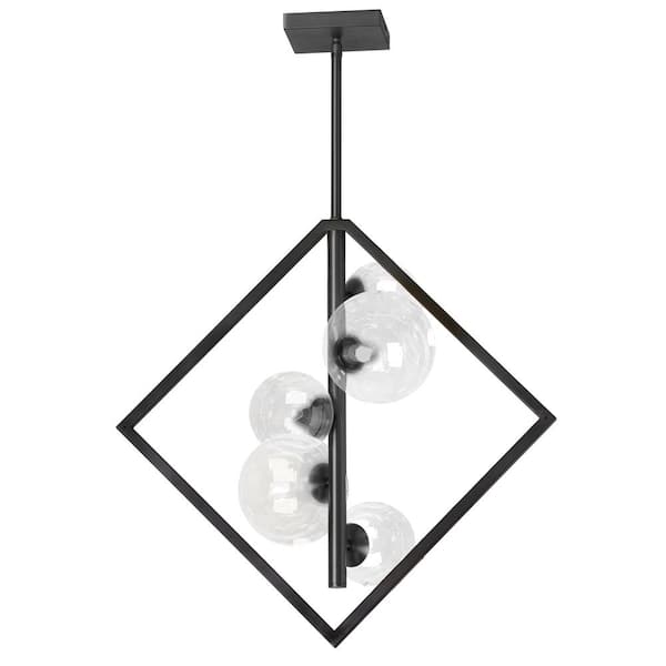 Dainolite Glasgow 5-Light Matte Black Modern Pendant Light