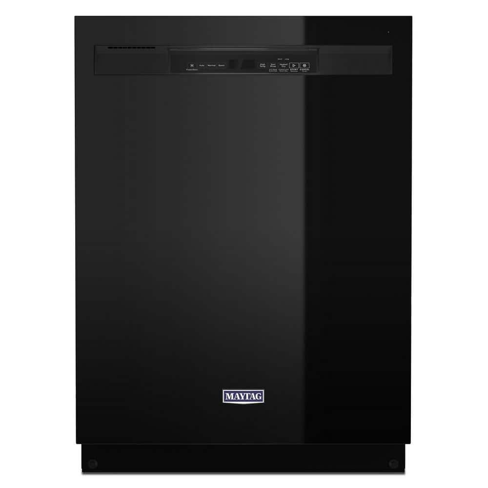 Maytag 24 in. Black Front Control Built-In Tall Tub Dishwasher with Stainless Steel Tub and Dual Power Filtration, 50 dBA