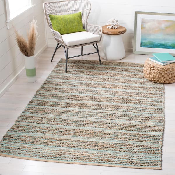 Cape Cod Aqua Doormat 3 ft. x 5 ft. Striped Area Rug