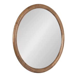 Dessa 32.00 in. W x 32.00 in. H Rustic Brown Round Transitional Framed Decorative Wall Mirror