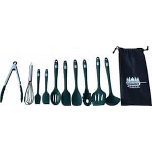 Mr. Outdoors Cookout 10-Pieces Green Silicone Coated Utensil Set with Carry Bag