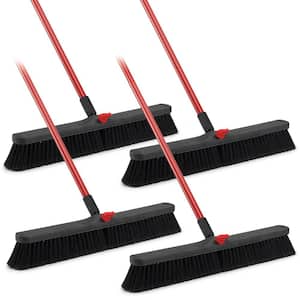 24 in. Smooth Surface Push Broom Set (4-Pack)