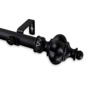 Terra 160 in. - 240 in. Adjustable 1 in. Dia Single Curtain Rod in Black