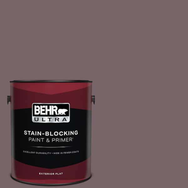 BEHR ULTRA 1 gal. #100F-6 Plum Shade Flat Exterior Paint & Primer