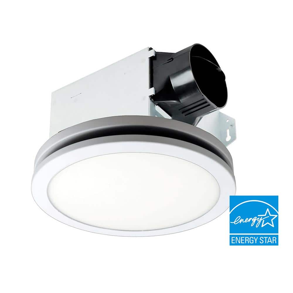 Delta Breez White LED Edge-Lit Round Exhaust Fan