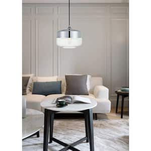 Timeless Home Ada 1-Light Pendant in Chrome with 9.8 in. W x 7.1 in. H Clear Glass Shade