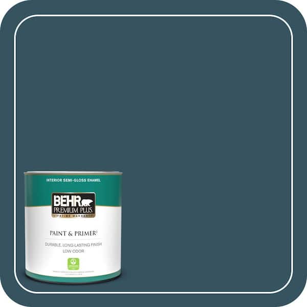 BEHR PREMIUM PLUS 1 qt. #MQ5-24 Opera Glasses Semi-Gloss Enamel Low Odor Interior Paint & Primer
